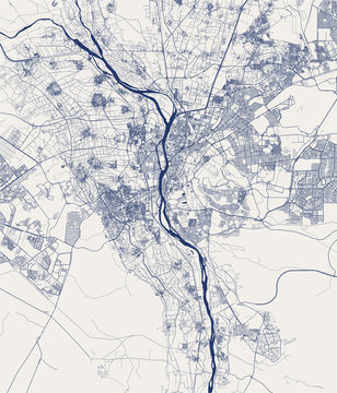 map of the city of Cairo, Giza, Egypt