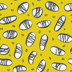 Vector seamless pattern with sea pebbles. Nautical theme. Hand drawn.