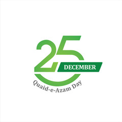 25 December. Quaid e Azam Day Celebration Vector Logo