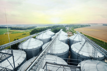 more elevators for the preservation of grain for the winter in large quantities, top view