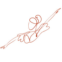 dancing or inviting woman, one line creative pattern