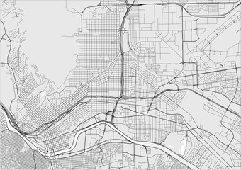 map of the city of El Paso, Texas, USA