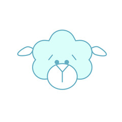 Illustration of sheep face. Icon