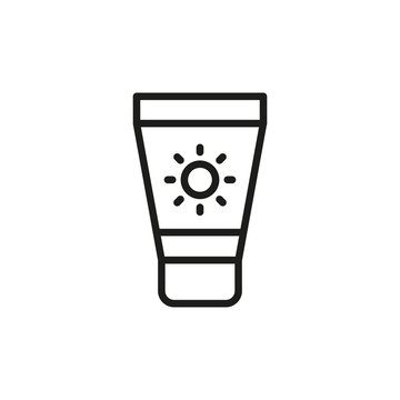 Simple Sunscreen Line Icon.