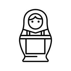 Matreshka icon vector. Thin line sign. Isolated contour symbol illustration