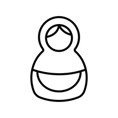 Matreshka icon vector. Thin line sign. Isolated contour symbol illustration