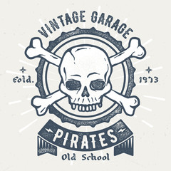Vintage Garage - Aged Tee Design For Printing