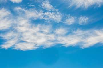 Obraz premium Natural blue sky with cloud closeup or background.