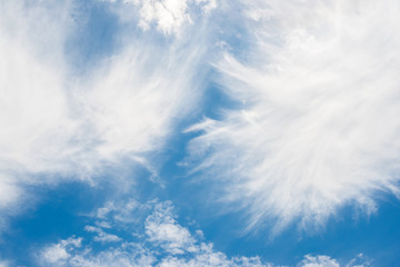 Naklejka na ściany i meble Natural blue sky with cloud closeup or background.