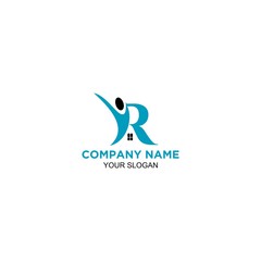 R Rent Home Logo Design Vector