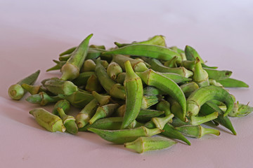 Bamye plant on white background