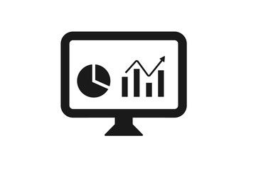 dashboard icon, analytics monitor icon vector 