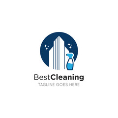 cleaning logo and maid icon vector illustration design template