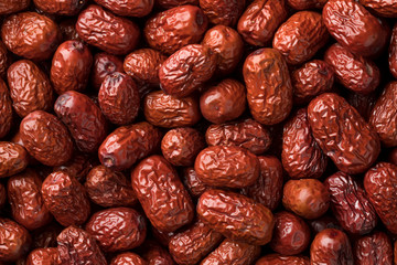 Dried Chinese red dates full frame