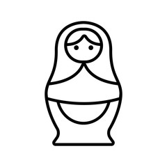 Matreshka icon vector. Thin line sign. Isolated contour symbol illustration