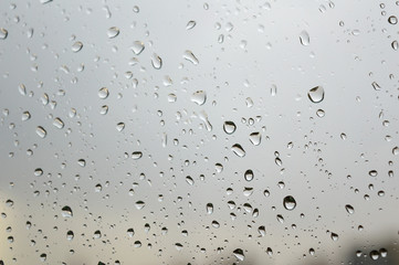 Drops of rain on the window