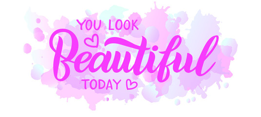 Fototapeta na wymiar Beautiful - handwritten vector lettering. BEAUTIFUL vector printing design for your products: greeting cards and posters, t-shirts, bags, notebooks, etc. Vector illustration EPS10