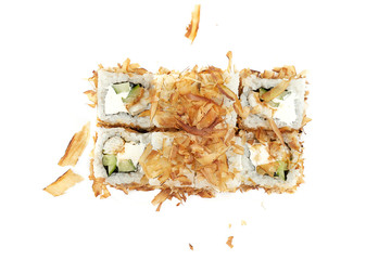 sushi rolls isolated on white background