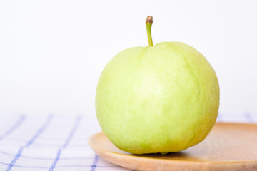 Fresh organic guava tropical fruit on white background. Healthy food high vitamin C concept