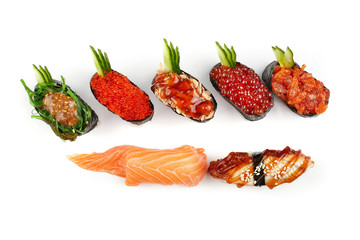 sushi rolls isolated on white background