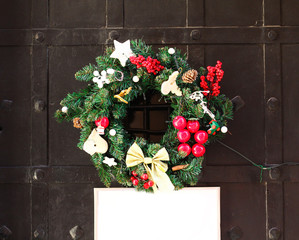 christmas wreath on door