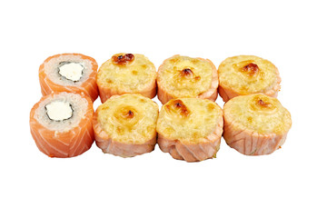 sushi rolls isolated on white background