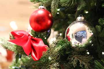 christmas tree and decorations