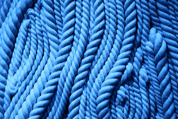 Backdrop made with ropes in blue trendy color.