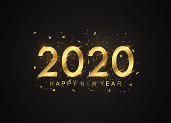 Happy new year 2020 background Shining numbers design