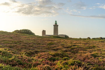 Fototapeta na wymiar Lighthouse on cap Frehel, Bretagne, Britanny coast