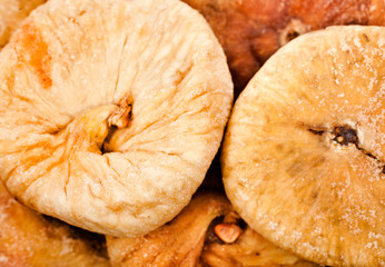 Background of dried figs. Top view.