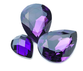 Precious stones for jewellery on white background