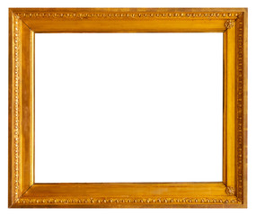 Gold vibackgroundntage picture frame isolated on white