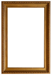 Gold vibackgroundntage picture frame isolated on white