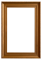Obraz premium Gold vibackgroundntage picture frame isolated on white