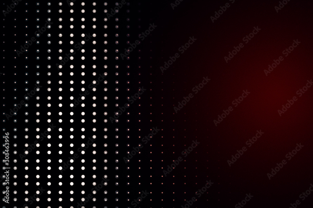 Poster light red dots in lines.