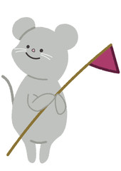 年賀状素材　ねずみ　イラスト