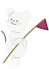 年賀状素材　ねずみ　イラスト