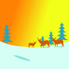 Happy New Year Gift Card. Winter vector illustration. Usable for post card, background, presentation and flyer