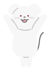 年賀状素材　ねずみ　イラスト