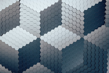 Gray background of hexagon texture.