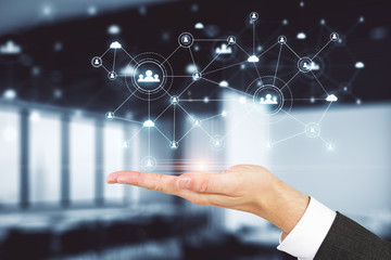 hand holding human resource interface