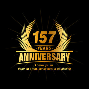 157 years logo design template. Anniversary vector and illustration template.