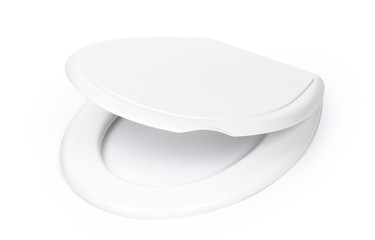 White toilet seat isolated on white background