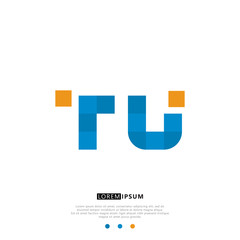 TU T U Logo Monogram with Blue and yellow Colors. modern letter logo design	
