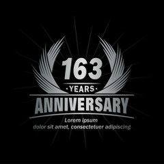 163 years logo design template. Anniversary vector and illustration template.