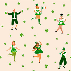 Happy Saint Patrick 's Day pattern. Vector seamless texture.