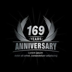 169 years logo design template. Anniversary vector and illustration template.