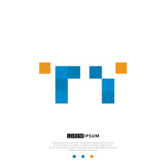TY T Y Logo Monogram with Blue and yellow Colors. modern letter logo design	