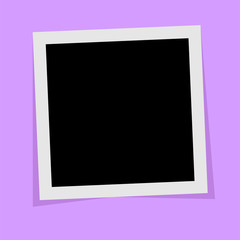 Black and white photo frame with shadows isolated on white background. Vector illustration - Vector